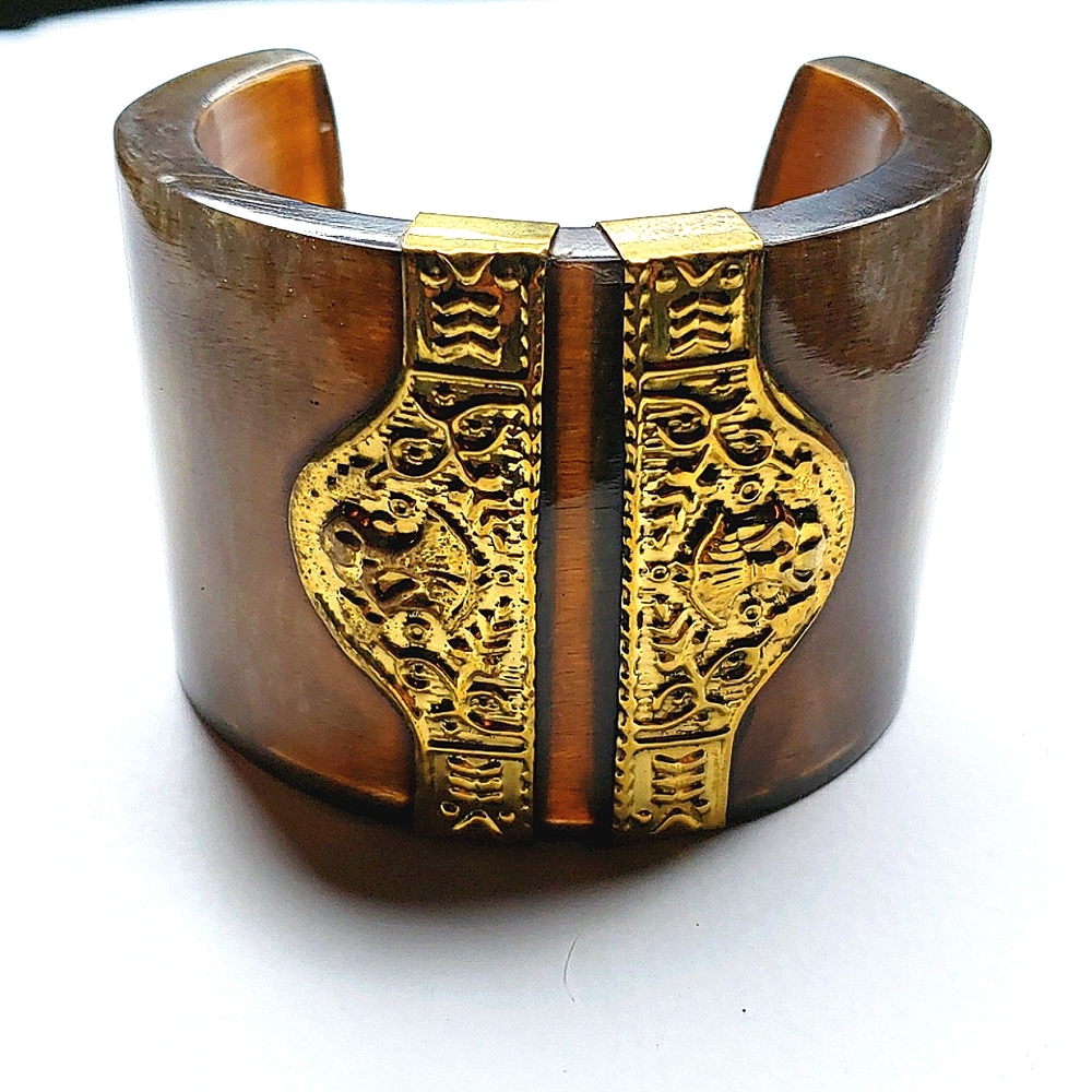 *Millard  Couture Handwrought Brass Resin Cuff